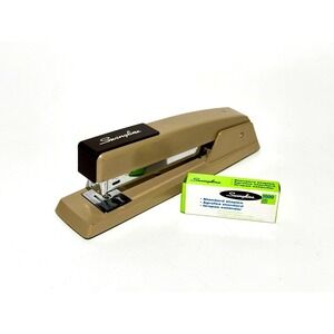 Vintage Swingline Model 747 Heavy-Duty Metal Stapler Beige Brown